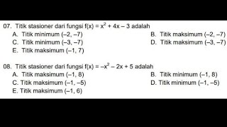 Latihan Soal Menentukan Titik Stasioner Matematika Wajib Kelas 11 SMA