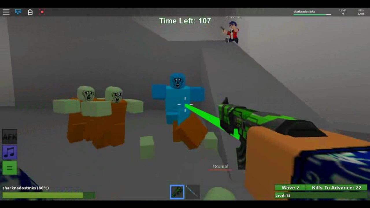 Roblox Zombie Rush Laser Rifle Gameplay Level 76 Youtube - roblox zombie rush all guns