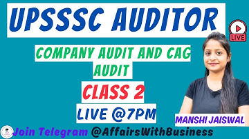 UPSSSC Auditor  || COMPANY AUDIT AND CAG AUDIT ||  CLASS 2