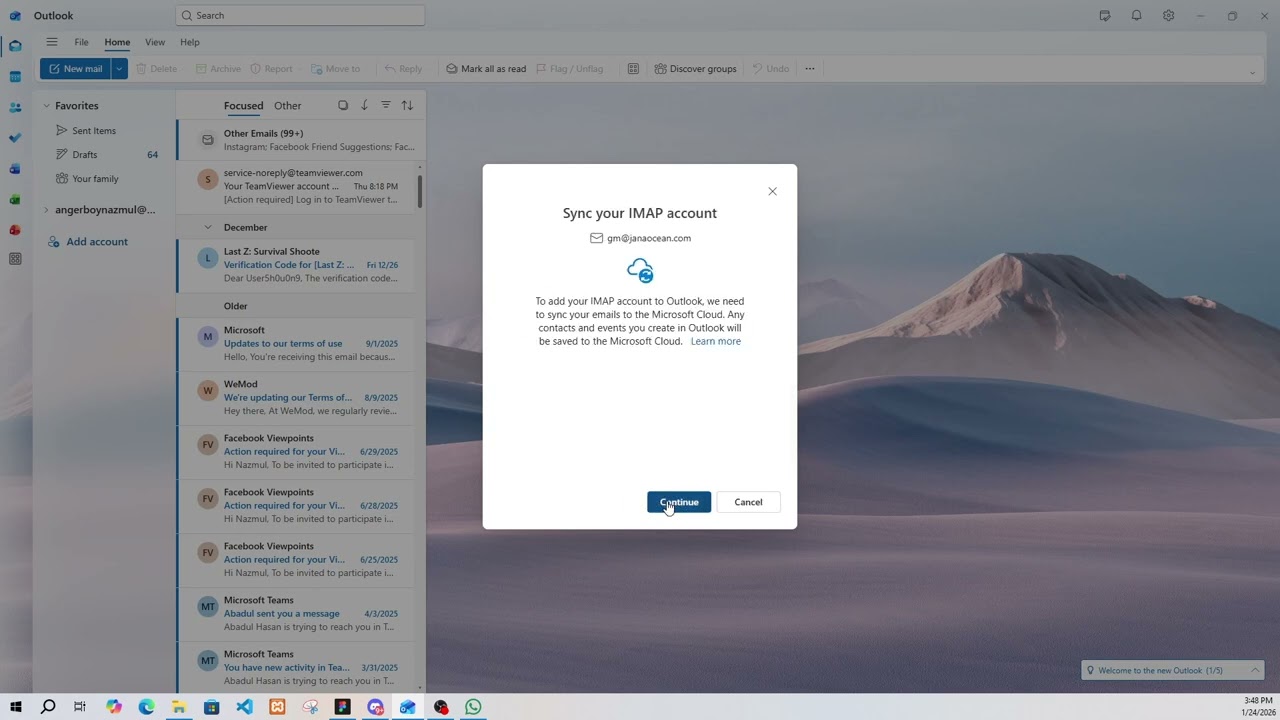 How to add business email in outlook Windows