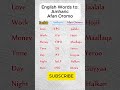 Translation Of English Words To Afan Oromo And Amharic Words English Oromo Amharic 