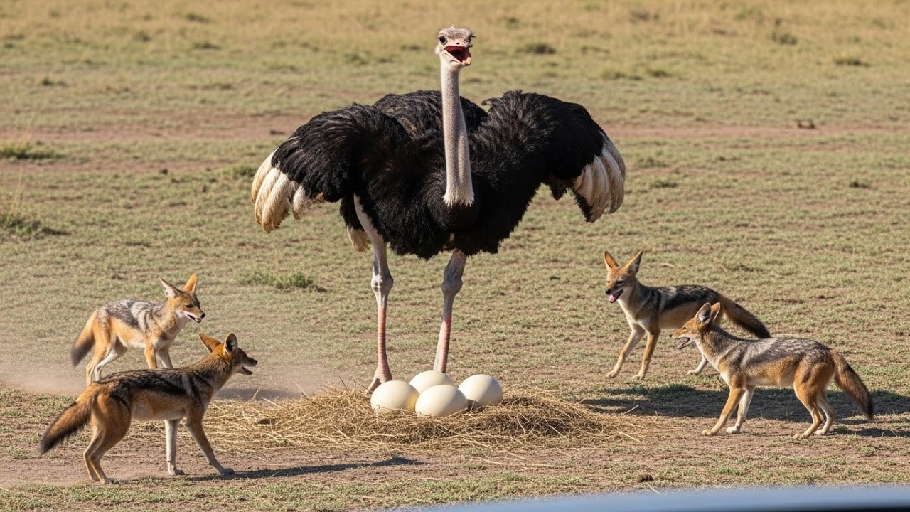 “Jackals Attack Ostrich Nest… Then a Leopard Picks the Wrong Baboon!