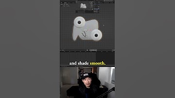 Hide imperfections with shade smooth for Low poly 3d game character in Blender - 1.5: Goofball Head