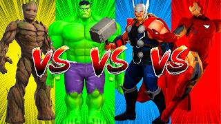 SUPERHEROES COLOR DANCE CHALLENGE Groot vs Hulk vs Thor vs Iron Man