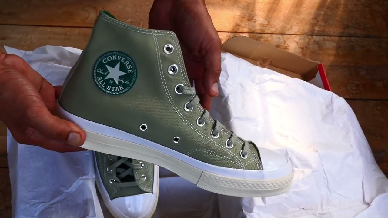 Unboxing CONVERSE Chuck Taylor 70 High Top Sneaker In Olive Green