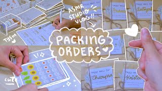 Studio vlog 📦 PACKING ORDERS ASMR + soft music | sticker business Philippines screenshot 1