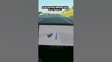 Autopilot Magic: Tesla FSD Beta Merges Seamlessly onto Busy Highway | AI Tech Demo #shorts #tesla