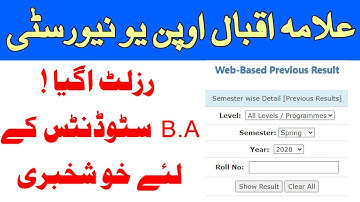 aiou autumn 2021 exam results 2021-22