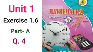 #Maths Class 7 | Unit 1 | Exercise 1.6 | part A Q 4 | Sindh Textbook board