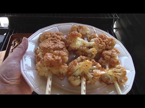 Grilled Cauliflower Kabobs on Copper Chef BBQ Grill Pan