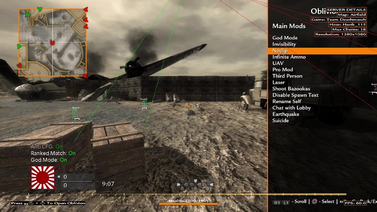 COD World at war ps3 HEN Matrix menu Oblivion Converted too HEN jailbreak ALL CLIENT