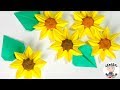 【折り紙】ひまわりの立体的な折り方　可愛い夏の花　Origami Sunflower【音声解説あり】 / ばぁばの折り紙