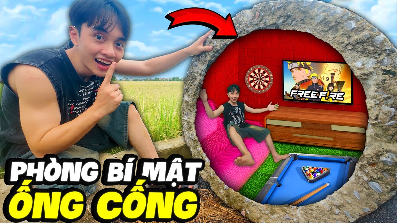 2 CÁ LÀM CĂN PHÒNG BÍ MẬT TRONG ỐNG CỐNG TRỐN 2 ĐỨA EM