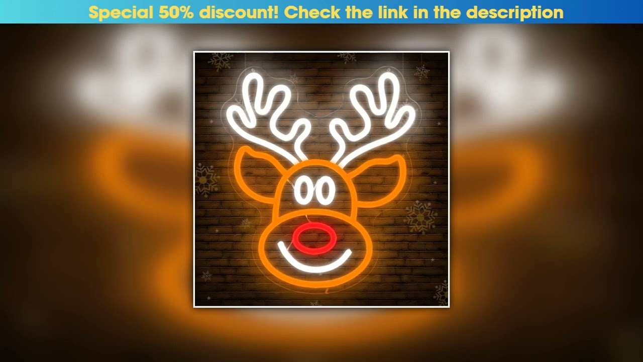 Flash Sale Christmas elk LED neon sign, dimmable LED neon light suitable for bedroom gifts, living•