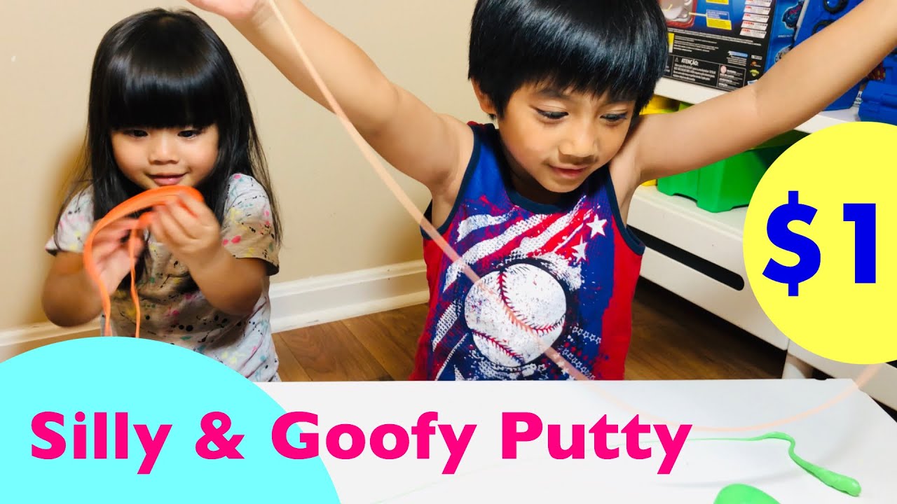 1 Silly and 1 Goofy Putty Stretchy, Bouncy, and Gooey Fun Toys from