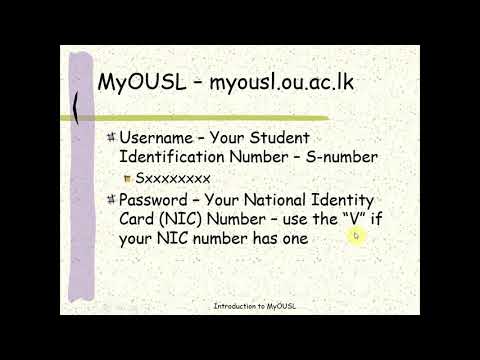Introduction to MyOUSL
