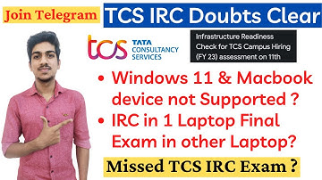 TCS Infrastructure Readiness Check Doubts | TCS IRC Test Missed | TCS Hiring Freshers 2023 Batch