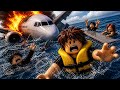 Plane CRASHED Into The Ocean. Can We SURVIVE? 😨💀 (Roblox Vacation Story)