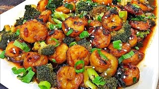 Honey Garlic Shrimp And Broccoli Recipe Easy Stir Fry Recipe Youtube
