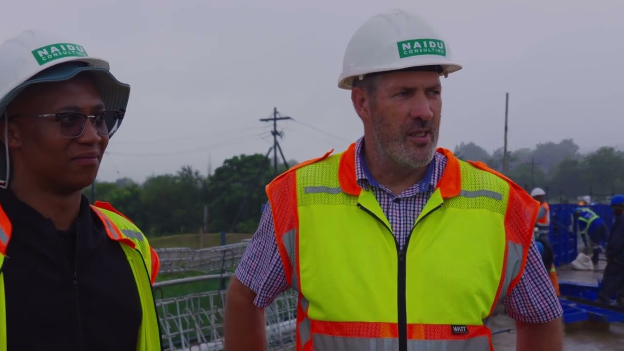 Construction work in progress on the Ashburton Interchange project in KwaZulu-Natal
