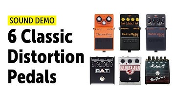 6 Classic Distortion Pedals And How They Sound - Audio Comparison (no talking)