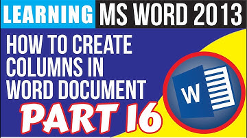 How To Create Columns In Microsoft Word 2013 in Urdu Hindi