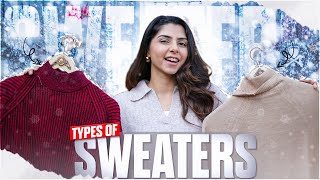Types of SWEATERS every girl should know! | Myntra Sweater Haul