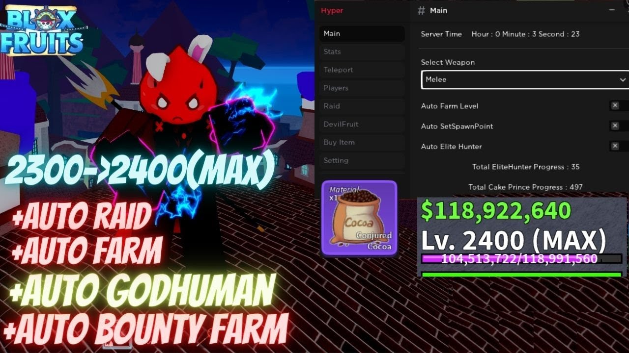 Roblox Blox Fruits 17.3 Script/Hack: Auto Level Farm, Auto Raid