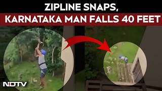 Viral Video | Tourist Falls 40 Feet After Zipline Safety Lock Allegedly Fails At Karnataka Resort