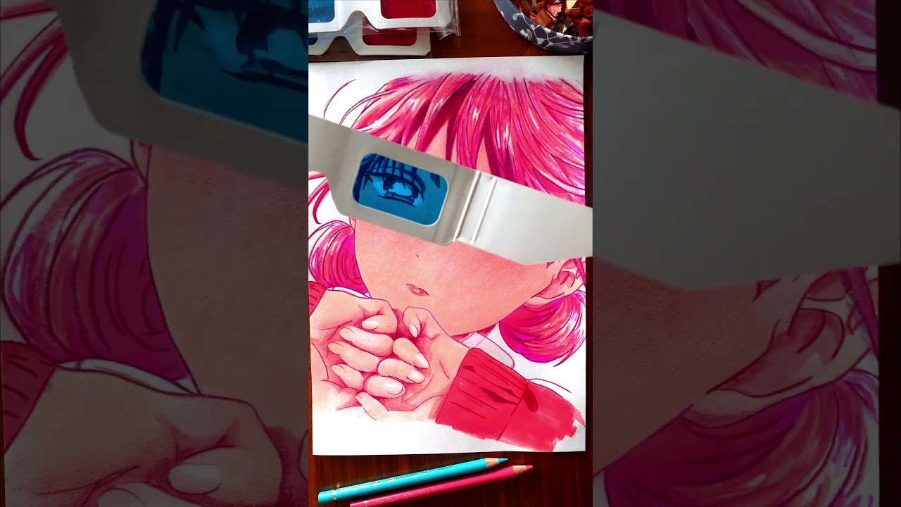 🔥 Mesmerizing 3D Art: Chinatsu & Hina Blue Box Illustration! 💫  Drawing Blue Box
