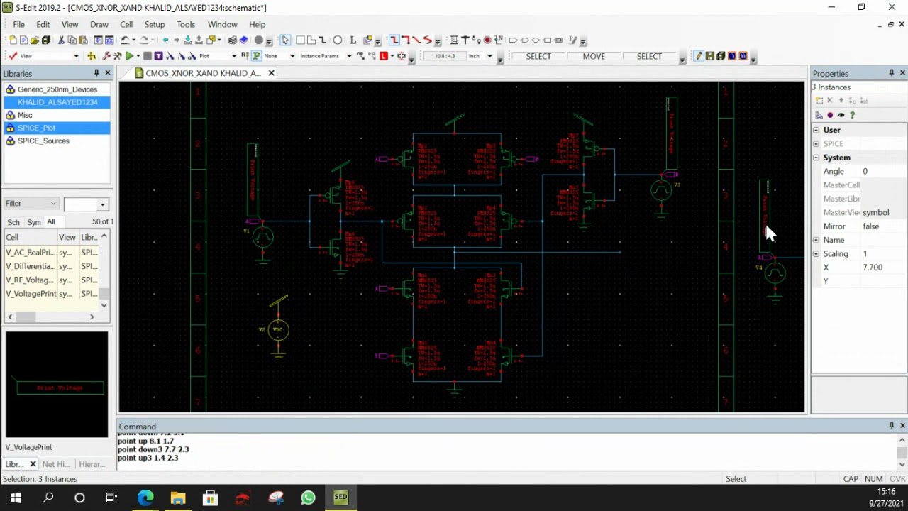 CMOS XNOR/XAND by using Tanner S Edit, Tanner T Spice and Tanner