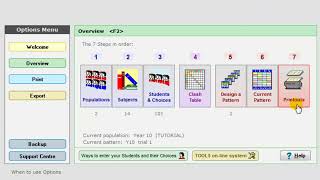 Options software for arranging Students' Choices/Electives/Lines/Columns.