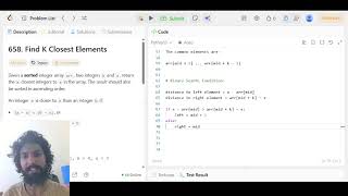 LeetCode 658: Find K Closest Elements | Binary Search on a Window | Python