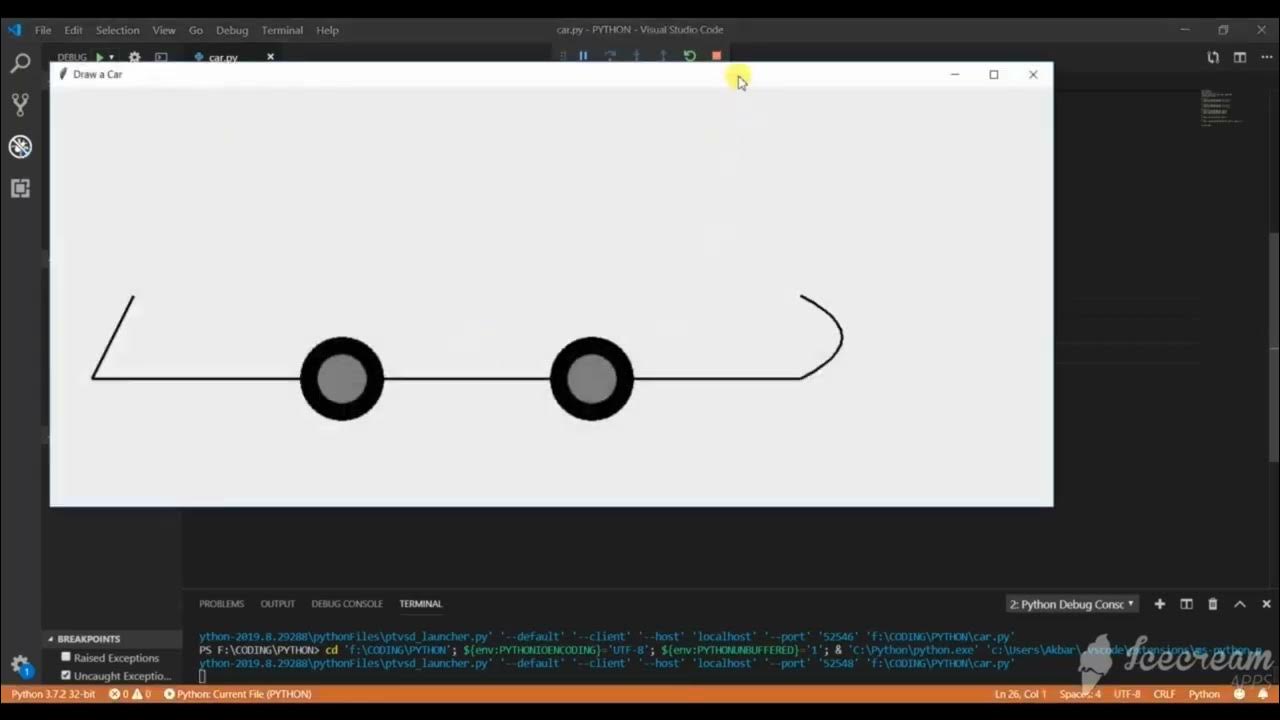 how to draw a car in python using tkinter module - YouTube