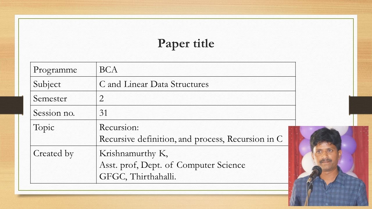SESSION 31: RECURSION - YouTube