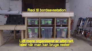 Reol til arbejdsbord