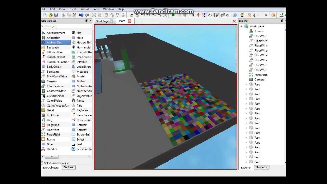 Color changing brick script test. - YouTube
