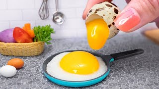 Satisfying Miniature Amazing Breakfast with Eggs Recipe - Tasty Breakfast Idea with Mini Yummy