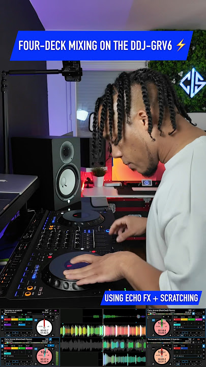 DDJ GRV6 Four Deck Mixing Routine #scratch #pioneer #alphatheta #mix #controller #dj #stems #deejay