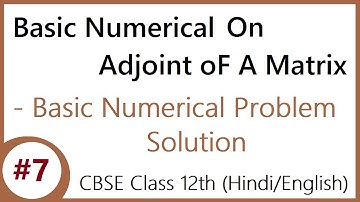 #7 | Basic Numerical on Adjoint of  Matrix | Matrices Continued | CBSE Class 12 (Hindi/English)
