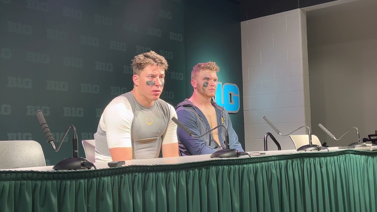 Cade McNamara, Aidan Hutchinson After Michigan’s 37-33 Loss To Michigan State