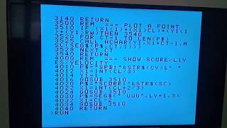 Cannonball BASIC program running over real TI-99/4A