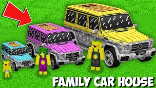 My Family Build House Inside Mercedes-Benz G-Class In Minecraft Vehicle Base 