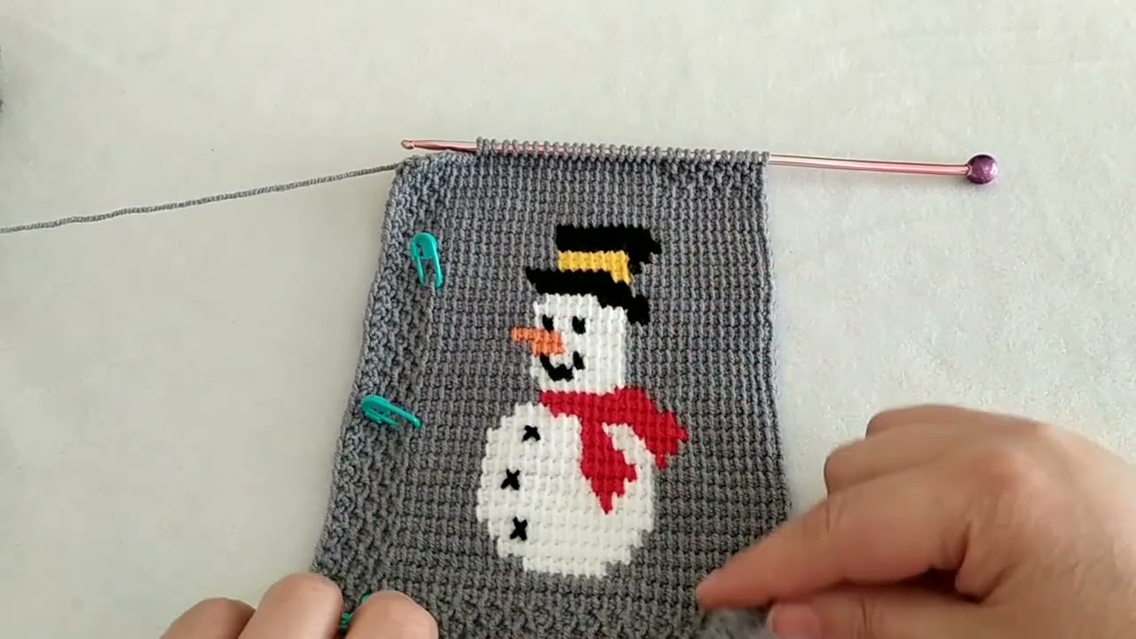 Kolay Tunus İşi Kardan Adamlı Yelek Yapımı 1Yaş✅Part/2#crochet #knitting #handmade #örgü #baby