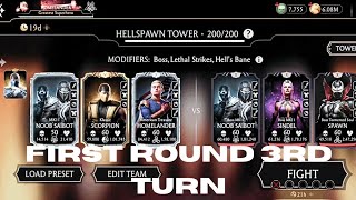 Fatal Hellspawn Tower Boss Battle 200 3rd turn MK Mobile 