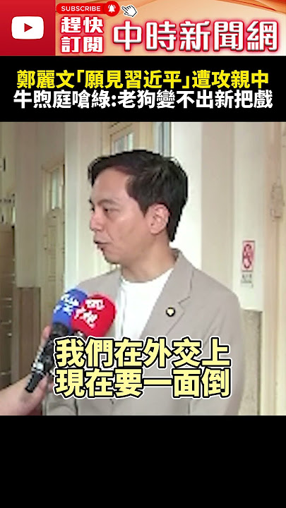 鄭麗文願見習近平遭貼「親中」標籤　牛煦庭嗆民進黨：老狗變不出新把戲 @ChinaTimes #SHORTS #鄭麗文 #黨主席 #牛煦庭 #九二共識 #習近平 #兩岸 #國民黨 #民進黨 #中國