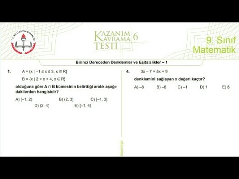 9.Sınıf Meb Kazanım Testi-6