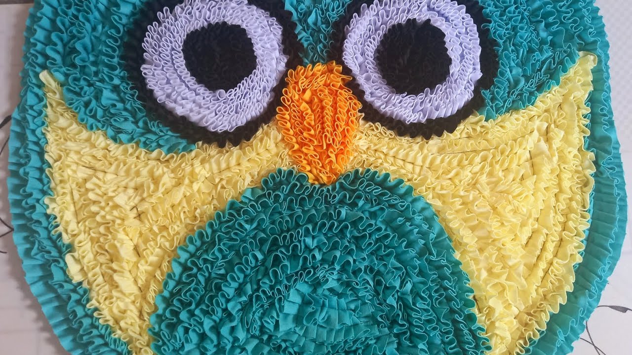 TAPETE DE CORUJA EM FRUFRU 🦉MUITO PRÁTICO DE FAZER 😀