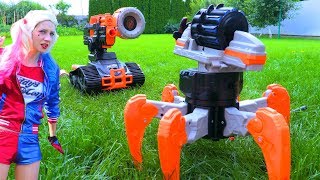 Харли Квин и Данька ПРОТИВ САЛЛИ ФЕЙС Nerf Битва за Нерф Дрон Харли Квин и Данька ПРОТИВ САЛЛИ ФЕЙС Nerf Битва за Нерф Дрон
