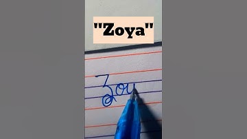 "zoya" names in cursive handwriting #cursive #art #calligraphy #names #learn #shorts #share